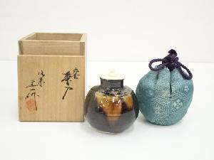 京焼　桶谷定一造　丸壺茶入（共箱）□z
